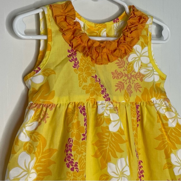 Vintage Girls Hawaiian Ruffle Luau Dress Made In Hawaii Size 2T - Picture 5 of 11